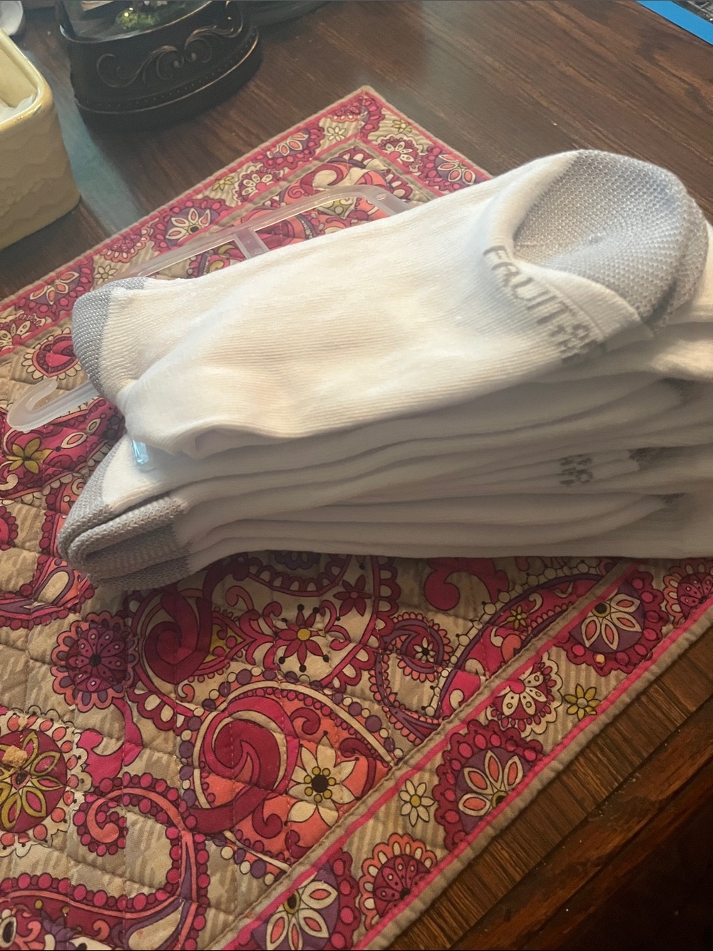 Fruit of the Loom White Low-Cut Athletic No-Show Socks with Gray Accents - Pack